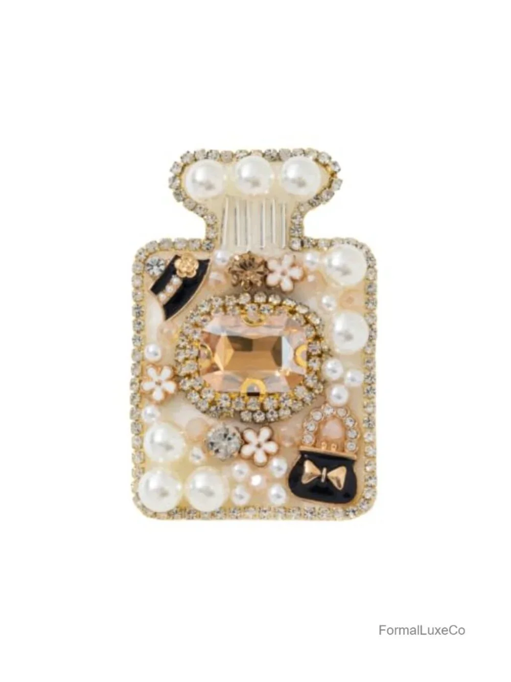 Rhinestone Perfume Bottle Brooch Pin Women's Vintage Crystal Jewelry Accessory